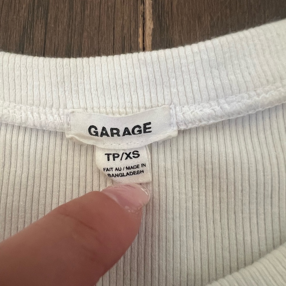 Garage White Ribbed Tee - Picture 2 of 2